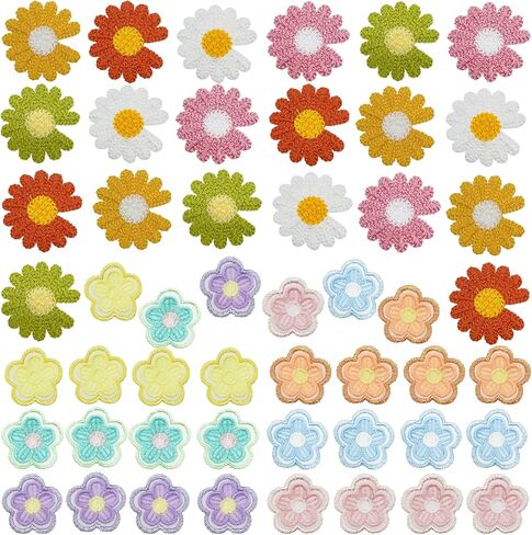 Woohome 10 PCS Embroidered Iron on Patch for Clothing, Rose Iron on Patches Set Sew on Patch for Craft, Sewing, Clothing, Backpack, Caps in Kuwait