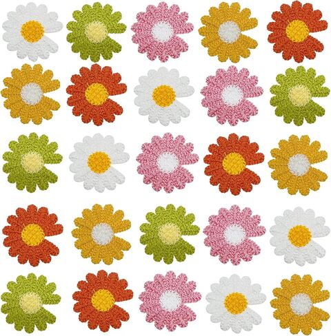 Woohome 10 PCS Embroidered Iron on Patch for Clothing, Rose Iron on Patches Set Sew on Patch for Craft, Sewing, Clothing, Backpack, Caps in Kuwait