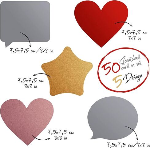 جيت فريش ملاحظات غداء قابلة للخدش للاطفال - 50 قطعة من ملصقات الغداء القابلة للخدش للاطفال - مجموعة ملصقات معدنية قابلة للخدش لصندوق غداء الاطفال - ملاحظات صندوق بينتو لطيفة لامعة على شكل خدش in Kuwait