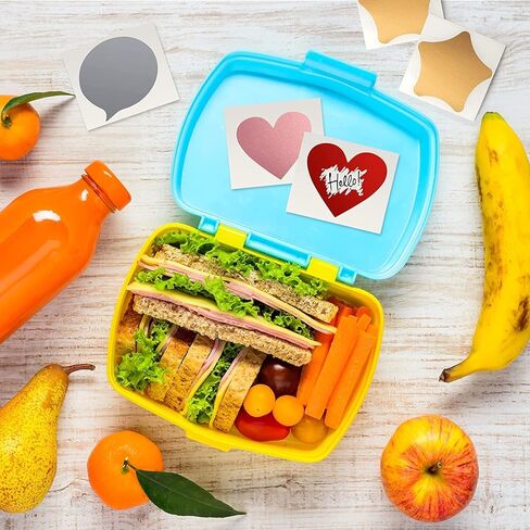 جيت فريش ملاحظات غداء قابلة للخدش للاطفال - 50 قطعة من ملصقات الغداء القابلة للخدش للاطفال - مجموعة ملصقات معدنية قابلة للخدش لصندوق غداء الاطفال - ملاحظات صندوق بينتو لطيفة لامعة على شكل خدش in Kuwait