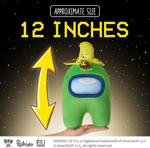 بي.ام.اي لعبة قطيفة باديز من امونج اس | دمية مخملية قابلة للتجميع والعناق بطول 1 قدم على شكل موز بلون اخضر مقشر | لعبة اطفال 12 انش in Kuwait