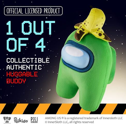 بي.ام.اي لعبة قطيفة باديز من امونج اس | دمية مخملية قابلة للتجميع والعناق بطول 1 قدم على شكل موز بلون اخضر مقشر | لعبة اطفال 12 انش in Kuwait