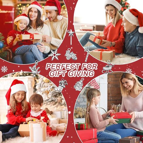 Newmemo عيد الميلاد سحر 100 جهاز كمبيوتر شخصى لوازم الحرفية المختلطة شجرة عيد الميلاد الثلج الغزلان جرس تخزين سحر المعلقات العتيقة الفضة عيد الميلاد الحلي النتائج مجوهرات صنع التبعي ل DIY قلادة سوار in Kuwait