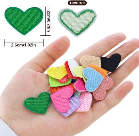 20 قطعة من HengKe مطرزة على شكل قلب على رقع متنوعة ملونة وقلب صغير لطيف ملابس حديد على رقع قماشية مزخرفة لتزيين الملابس وحقائب القبعات والسترات in Kuwait