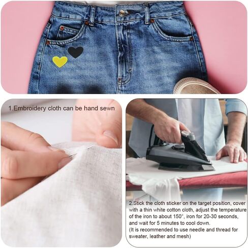 20 قطعة من HengKe مطرزة على شكل قلب على رقع متنوعة ملونة وقلب صغير لطيف ملابس حديد على رقع قماشية مزخرفة لتزيين الملابس وحقائب القبعات والسترات in Kuwait