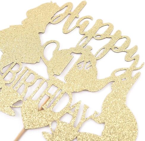 غلاف كعكة أليس في بلاد العجائب - لوازم كعكة لامعة ذهبية لديكورات حفلات عيد الميلاد الأول، مغامرات أليس في بلاد العجائب/الأرنب/مستلزمات حفلات الشاي لتزيين الكعك (غطاء الكعكة الأول) in Kuwait