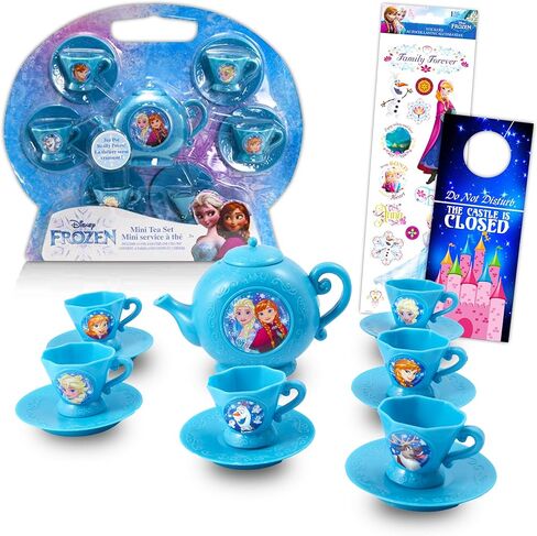 Disney Frozen Tea Party Set Bundle ~ 13 Piece Tea Set with Frozen Tea Cups, Saucers, and Tea Kettle Plus Stickers (Frozen Teapot Sets for Girls) in Kuwait