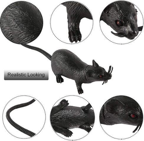 دعائم فأرة وهمية للهالووين، 33 قطعة من البلاستيك المقالب المقالب المقالب المقالب لعبة حقيقية مضحكة كبيرة فئران دعائم حفلة الهالوين، ألعاب حديثة للهالوين لتزيين المنزل المسكون in Kuwait