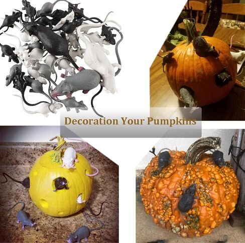 دعائم فأرة وهمية للهالووين، 33 قطعة من البلاستيك المقالب المقالب المقالب المقالب لعبة حقيقية مضحكة كبيرة فئران دعائم حفلة الهالوين، ألعاب حديثة للهالوين لتزيين المنزل المسكون in Kuwait