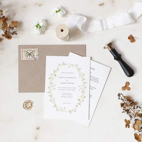 يونيكو ختم شمع اكليل نباتي من التوت البري | ختم اكليل زهور مثالي لدعوات الزفاف والبطاقات والعلامات والمظاريف والبريد الحلزوني وتغليف الهدايا وختم الرسائل وعبوات النبيذ والمشاريع التي تصنعها بنفسك in Kuwait