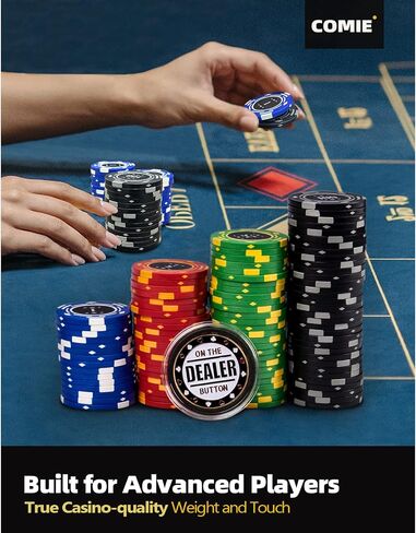 Comie Clay Poker Chips,400PCS 14 Gram Chip Set with Deluxe Travel Case, Numbered Chips,Poker for Texas Holdem Blackjack Gambling in Saudi Arabia