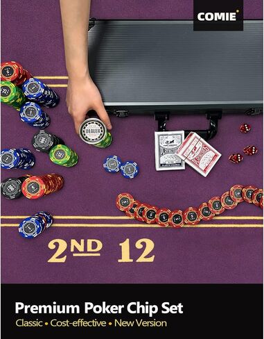 Comie Clay Poker Chips,400PCS 14 Gram Chip Set with Deluxe Travel Case, Numbered Chips,Poker for Texas Holdem Blackjack Gambling in Saudi Arabia