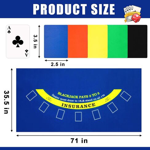 مجموعة كومبو لعبة Aoriher Blackjack، تتضمن حذاء Blackjack Layout Blackjack Shoe 6 Deck التلقائي لبطاقة الخلط، صواني حامل للتخلص من Blackjack 10 بطاقات مقطوعة للكازينو، ليلة الحفلات (أزرق) in Saudi Arabia