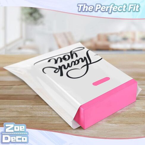 Zoe Deco Thank You Bags for Retail Merchandise (Black, 16x18 inch, 100 Count), 1.77 mil Thick Reusable Boutique Shopping Bags/Goodie Bags/Gift Bags in Kuwait