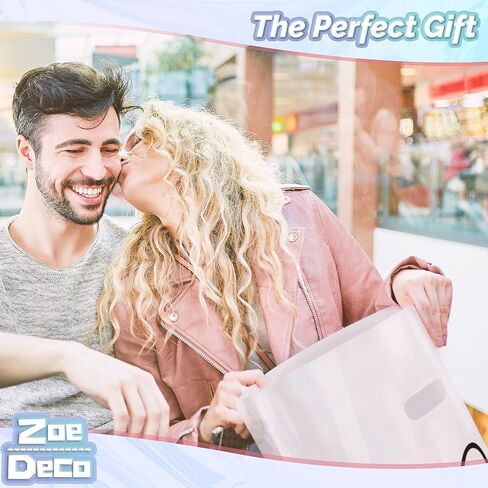 Zoe Deco Thank You Bags for Retail Merchandise (Black, 16x18 inch, 100 Count), 1.77 mil Thick Reusable Boutique Shopping Bags/Goodie Bags/Gift Bags in Kuwait