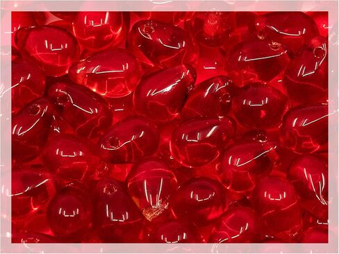 Czech 50-Piece Glass Beads, 6x9mm, Teardrop Siam Red in Kuwait