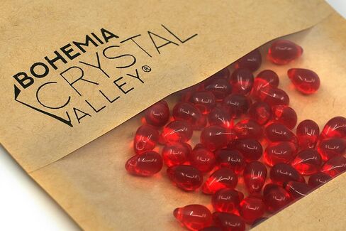 Czech 50-Piece Glass Beads, 6x9mm, Teardrop Siam Red in Kuwait