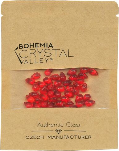 Czech 50-Piece Glass Beads, 6x9mm, Teardrop Siam Red in Kuwait