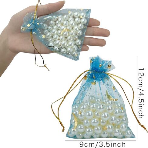 100 قطعة من أكياس الأورجانزا للمجوهرات وأكياس الحلوى وأكياس الكيس وحقائب هدايا الأورجانزا لحفلات الزفاف وعيد الحب وعيد الميلاد (قلب مختلط، 3.5 × 4.7 بوصة) in Kuwait