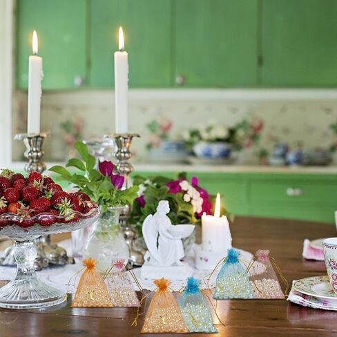 100 قطعة من أكياس الأورجانزا للمجوهرات وأكياس الحلوى وأكياس الكيس وحقائب هدايا الأورجانزا لحفلات الزفاف وعيد الحب وعيد الميلاد (قلب مختلط، 3.5 × 4.7 بوصة) in Kuwait