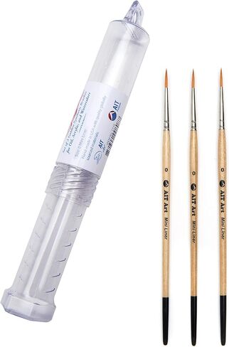 فرش طلاء بتفاصيل صغيرة من AIT Art، مقاس 0، عبوة من 3، مصنوعة يدويًا في الولايات المتحدة الأمريكية للحصول على أداء موثوق به لرسم تفاصيل صغيرة بالزيت والأكريليك والألوان المائية in Kuwait