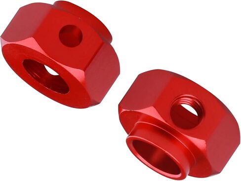 محاور سداسية من الألومنيوم RC من CrazyHobby بعجلات 12 مم، فواصل محول محرك سداسي لعجلة TRX4 1/10 RC، 4 عبوات (أحمر) in Saudi Arabia