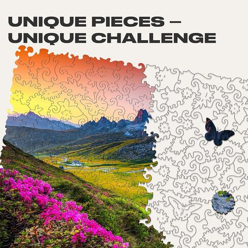 أحجية الصور المقطوعة الخشبية من Unidragon، أفضل هدية للبالغين والأطفال، قطع الصور المقطوعة ذات الشكل الفريد لجبال الطبيعة، 17.3 × 12.1 بوصة، 500 قطعة، مقاس كينج in Kuwait