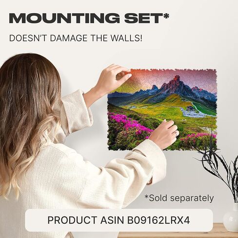 أحجية الصور المقطوعة الخشبية من Unidragon، أفضل هدية للبالغين والأطفال، قطع الصور المقطوعة ذات الشكل الفريد لجبال الطبيعة، 17.3 × 12.1 بوصة، 500 قطعة، مقاس كينج in Kuwait