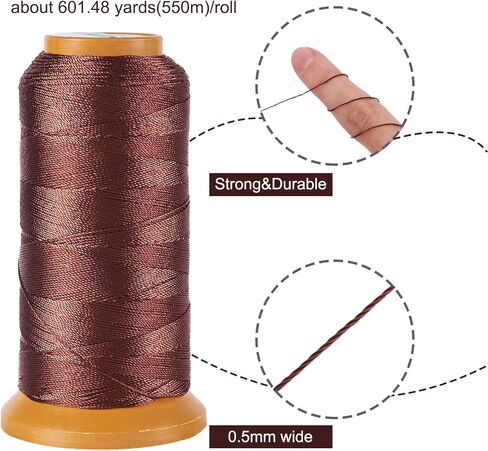 284Yards 1mm Nylon Sewing Thread Polyester Leather Cord Black Beading String Macrame Cord Rope for DIY Necklace Bracelet Handcraft Leather Sewing Bookbinding in Saudi Arabia