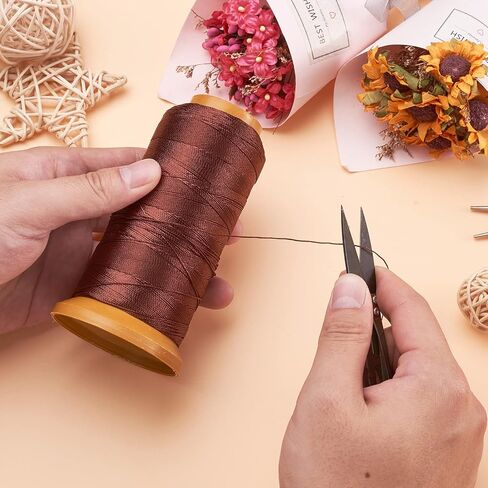 284Yards 1mm Nylon Sewing Thread Polyester Leather Cord Black Beading String Macrame Cord Rope for DIY Necklace Bracelet Handcraft Leather Sewing Bookbinding in Saudi Arabia