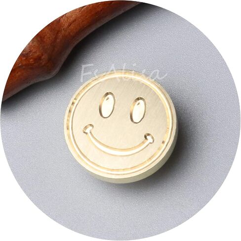 FsAlisa Wax Seal Stamp Sealing Wax Stamp Vintage Removable Brass Head Wooden Handle Great for Embellishment of Cards Envelopes, Wedding Invitations, Wine Packages, Gift Wrapping (Smiley) in Kuwait