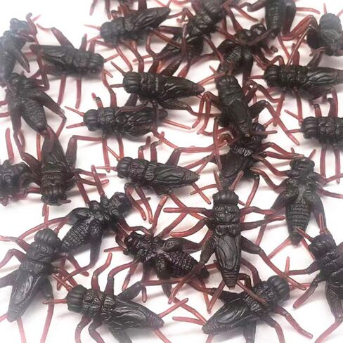 Toyvian Fake Bugs 50pcs Insect Prank Toy Cricket Props Plastic Fake Insect Toys Prank Scary Trick Tricky Brains Joke Gifts for April Fool Party Props Office Pranks in Saudi Arabia