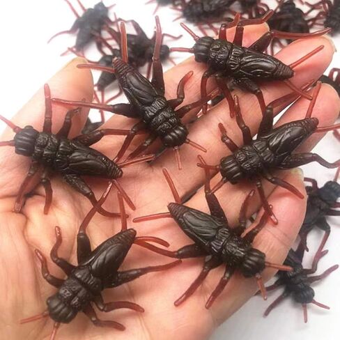Toyvian Fake Bugs 50pcs Insect Prank Toy Cricket Props Plastic Fake Insect Toys Prank Scary Trick Tricky Brains Joke Gifts for April Fool Party Props Office Pranks in Saudi Arabia