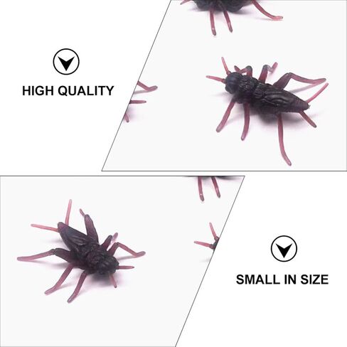 Toyvian Fake Bugs 50pcs Insect Prank Toy Cricket Props Plastic Fake Insect Toys Prank Scary Trick Tricky Brains Joke Gifts for April Fool Party Props Office Pranks in Saudi Arabia