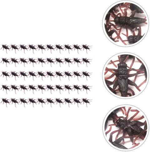 Toyvian Fake Bugs 50pcs Insect Prank Toy Cricket Props Plastic Fake Insect Toys Prank Scary Trick Tricky Brains Joke Gifts for April Fool Party Props Office Pranks in Saudi Arabia