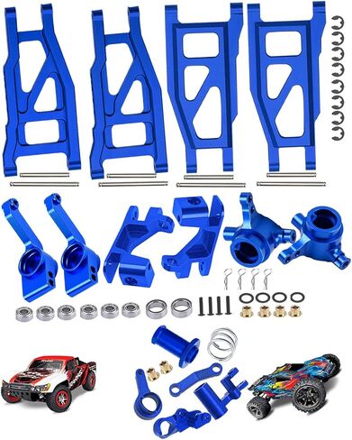 تقوم RCMYou بترقية الجزء لـ 1/10 Slash/Rustler/Stampede/Hoss 4x4 VXL 4wd، كتلة العجلات المصنوعة من السبائك، كتل التوجيه، حاملات المحور الخلفي، كرنك جرس التوجيه، ذراع التعليق، أزرق (ذراع أكثر متانة) in Saudi Arabia