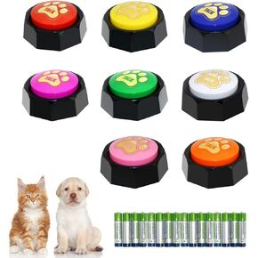 أزرار للكلاب للاتصال، مجموعة أزرار التحدث القابلة للتسجيل مكونة من 8 ألوان، تسجيل وتشغيل لمدة 30 ثانية، طنينات للدراسة والمكتب والمنزل in Kuwait