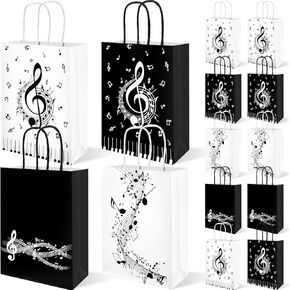 24 Pcs Music Notes Gift Bags Musical Note Paper Gift Treat Bags for Social Media Music Theme Birthday Party Baby Shower Music Theme Party Supplies in Kuwait