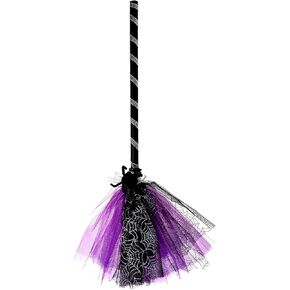 NSVJVY Kids Witch Broom, Halloween Witch Broomstick,Photography Prop Toy, Halloween Cosplay Dress Up Costume Party Cute Witch Broom(Green) in Kuwait