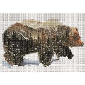 SONBY مجموعة اللوحة الماسية ذات الحفر الكامل للبالغين، دب الجبل الأسود ديكور جدار المنزل، 30 × 40 سم / 12 × 16 بوصة in Kuwait