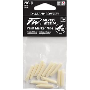 FW Mixed Media Paint Markers - Two Empty Markers with 1 mm Hard Paint Marker Nibs - Empty Paint Pen 2-Pack with Extra Nibs for Liquid Media - Small Barrel Refillable Paint Pens for Fine Lines in Kuwait