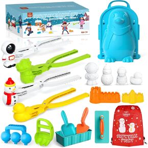 صانع كرات الثلج من Lehoo Castle، 14 قطعة من قوالب الثلج لألعاب الثلج للأطفال في الهواء الطلق، صانع كرات الثلج على شكل بطة، قوالب تشكيل الثلج، ألعاب الثلج للأطفال الصغار والكبار، مجموعة ألعاب لعب الثلج في الشتاء مع صندوق هدايا in Kuwait