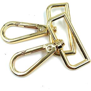 10 Pcs 1.5" (38 mm) Inside Diameter D Ring Luggage Buckle Lobster Clasp Claw Swivel