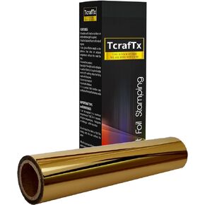 TcrafTx Hot Foil Transfer Roll for Minc Machine and Textile, 5.90" x 82 ft Metallic Hot Foil (Gold) in Saudi Arabia