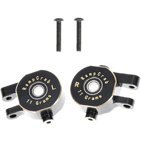 RampCrab Brass Steering Blocks Knuckle 11g Counterweight for TRX4M, 1/18 RC Crawler Car Upgrade Parts, Black Coating, 2 Sets