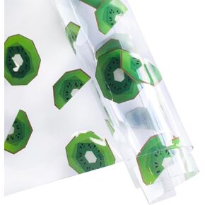 ONEART | Apple Clear Vinyl Roll 12" x 48" Transparent Fruit Series PVC Leather Vinyl Fabric for Earrings, Bags, Keychains