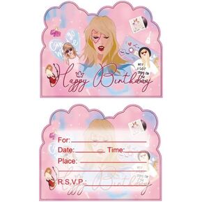 20 قطعة من بطاقات دعوة حفلات عيد ميلاد تايلور سنجر من ADRICH لمستلزمات حفلات أعياد الميلاد للأطفال in Kuwait