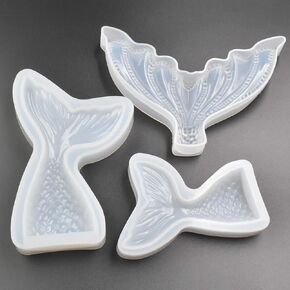 2Pcs Crystal Fishtail Epoxy Mold 12x8.5cm Resin Casting Silicone Mold