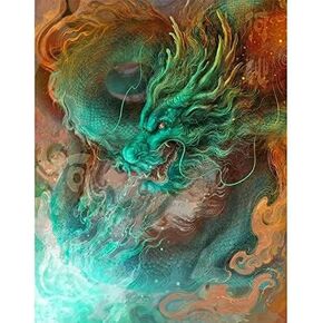 DCIDBEI مربع الحفر الماس اللوحة 16x20in مربع حجر الماس اللوحة التنين الملونة التنين اللوحة بواسطة أرقام الكريستال الفن التنين ملصق التطريز مجموعة الكبار التنين عبر الابره عدة الحيوان in Kuwait