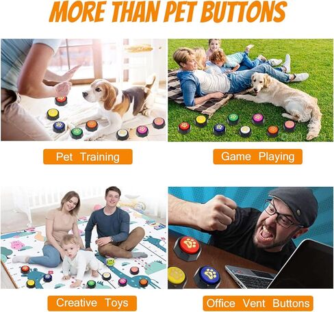 أزرار للكلاب للاتصال، مجموعة أزرار التحدث القابلة للتسجيل مكونة من 8 ألوان، تسجيل وتشغيل لمدة 30 ثانية، طنينات للدراسة والمكتب والمنزل in Kuwait